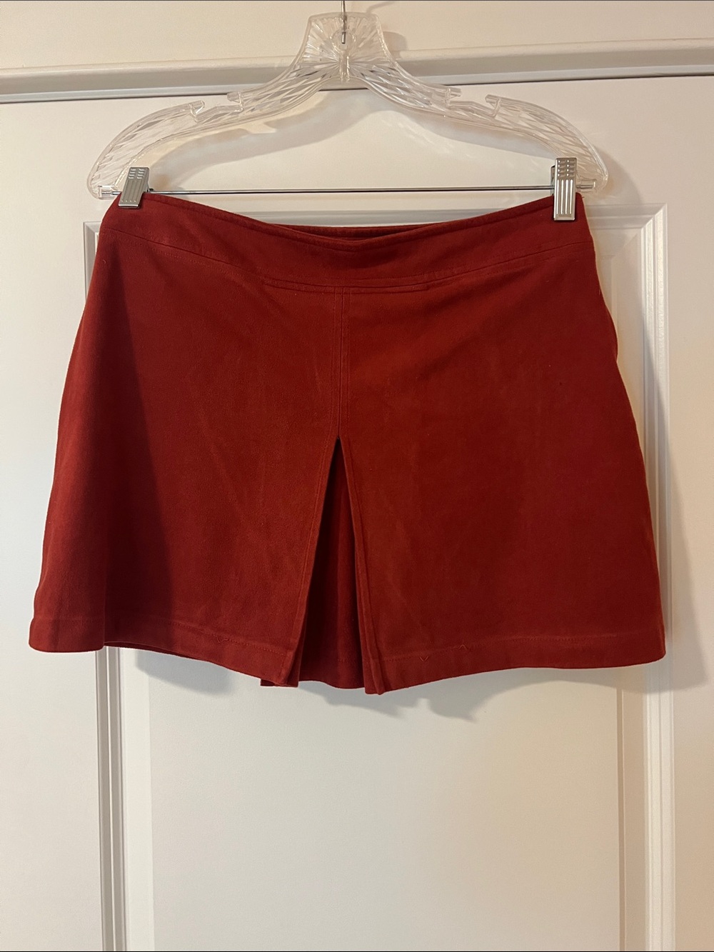 Burnt Orange Skirt with Front Pleat